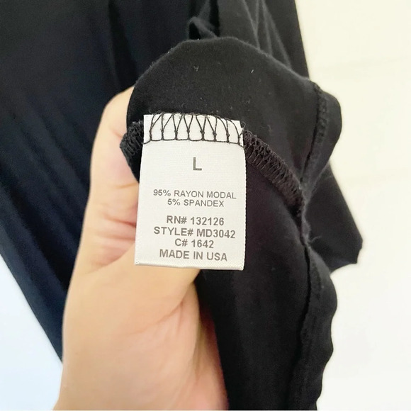 Carly Jean Los Angeles Black Rayon Sleeveless High Low Tunic Size Large - Picture 6 of 7